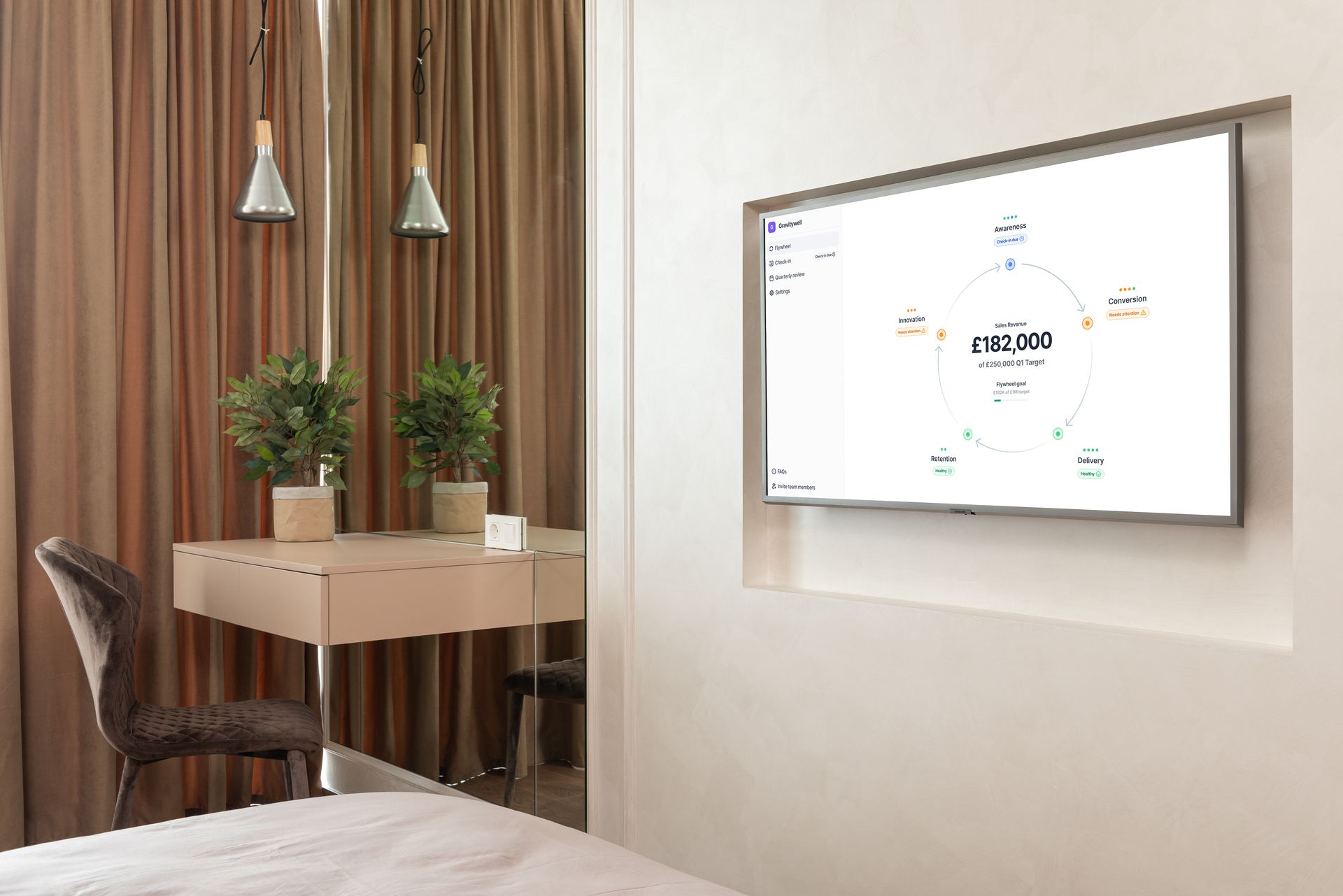 The Roda application running on a large screen TV